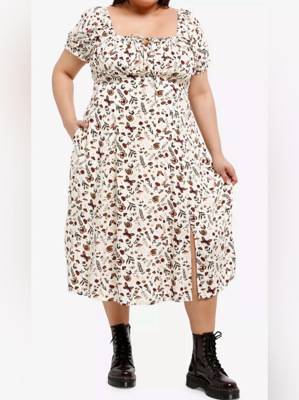 NWT  Thorn & Fable Hot Topic Forest Critters & Plants Midi Dress Size 3X